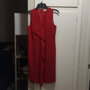 Calvin Klein red sleeveless dress